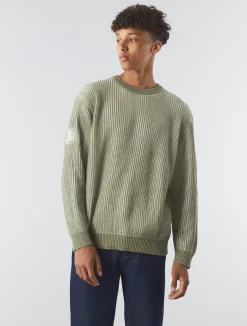 Pretty Green Travis Colourblock Jumper Khaki Fashion