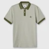 Pretty Green Travis Jacquard Polo Khaki Cheap