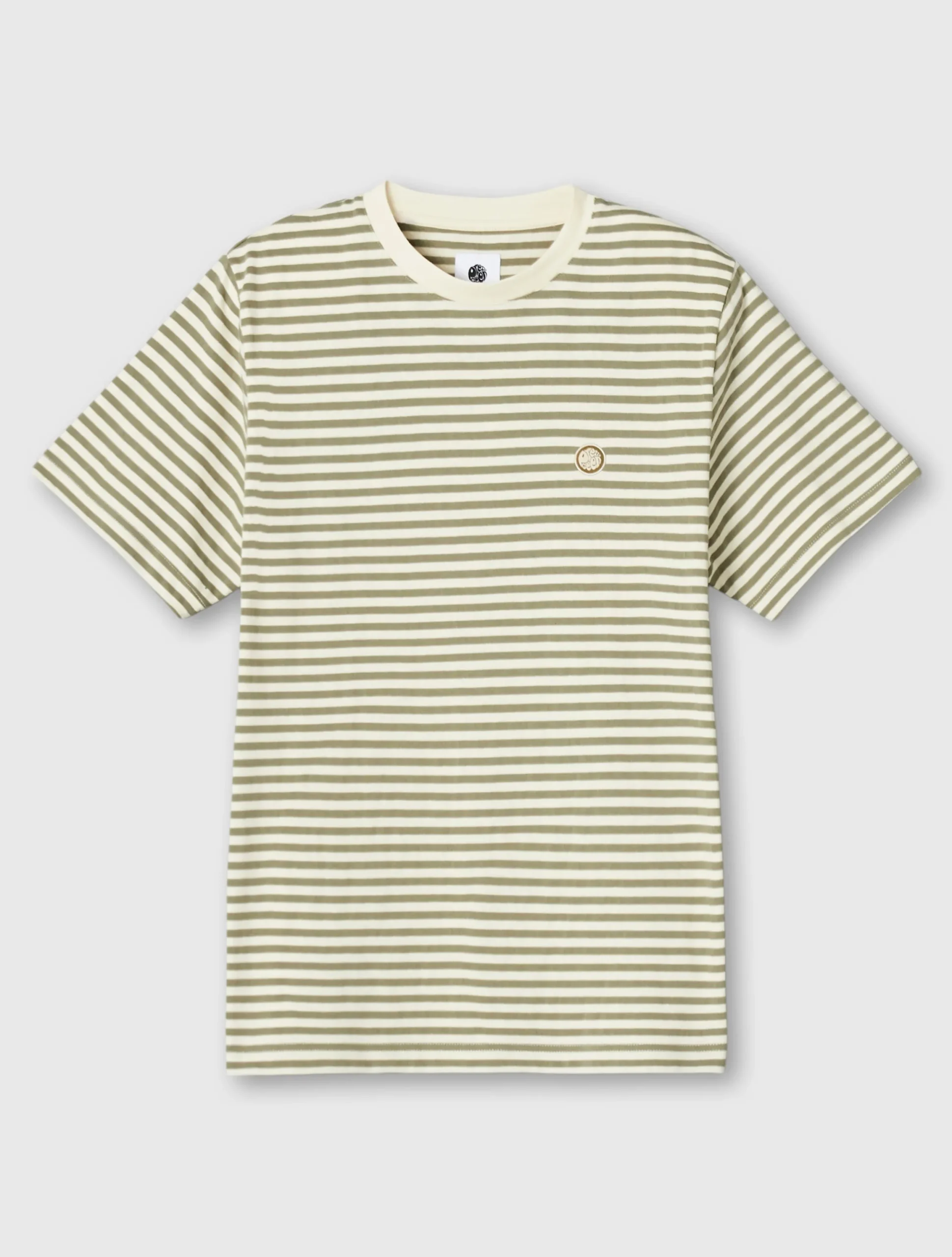 Pretty Green Travis Stripe T-shirt Khaki Shop