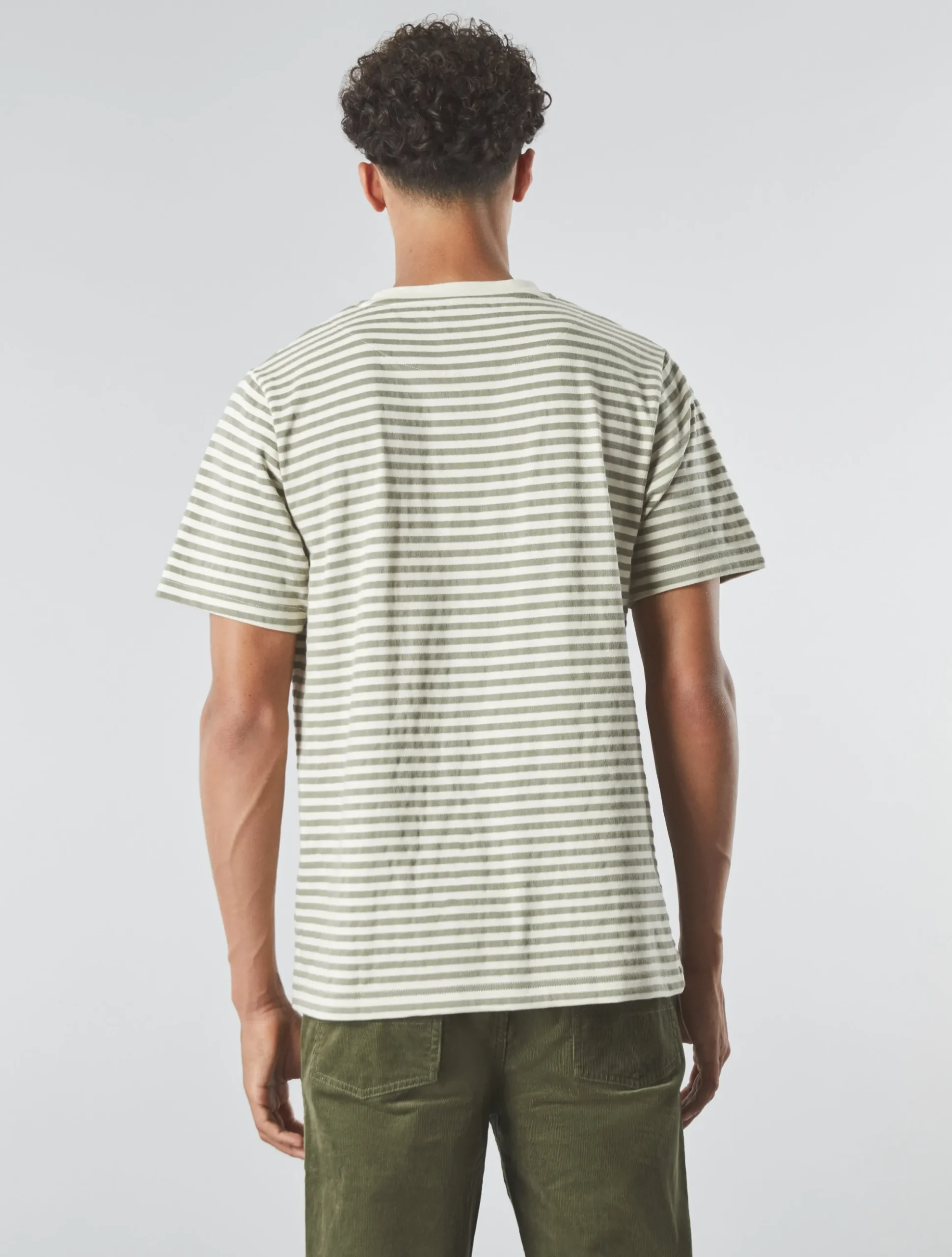 Pretty Green Travis Stripe T-shirt Khaki Shop