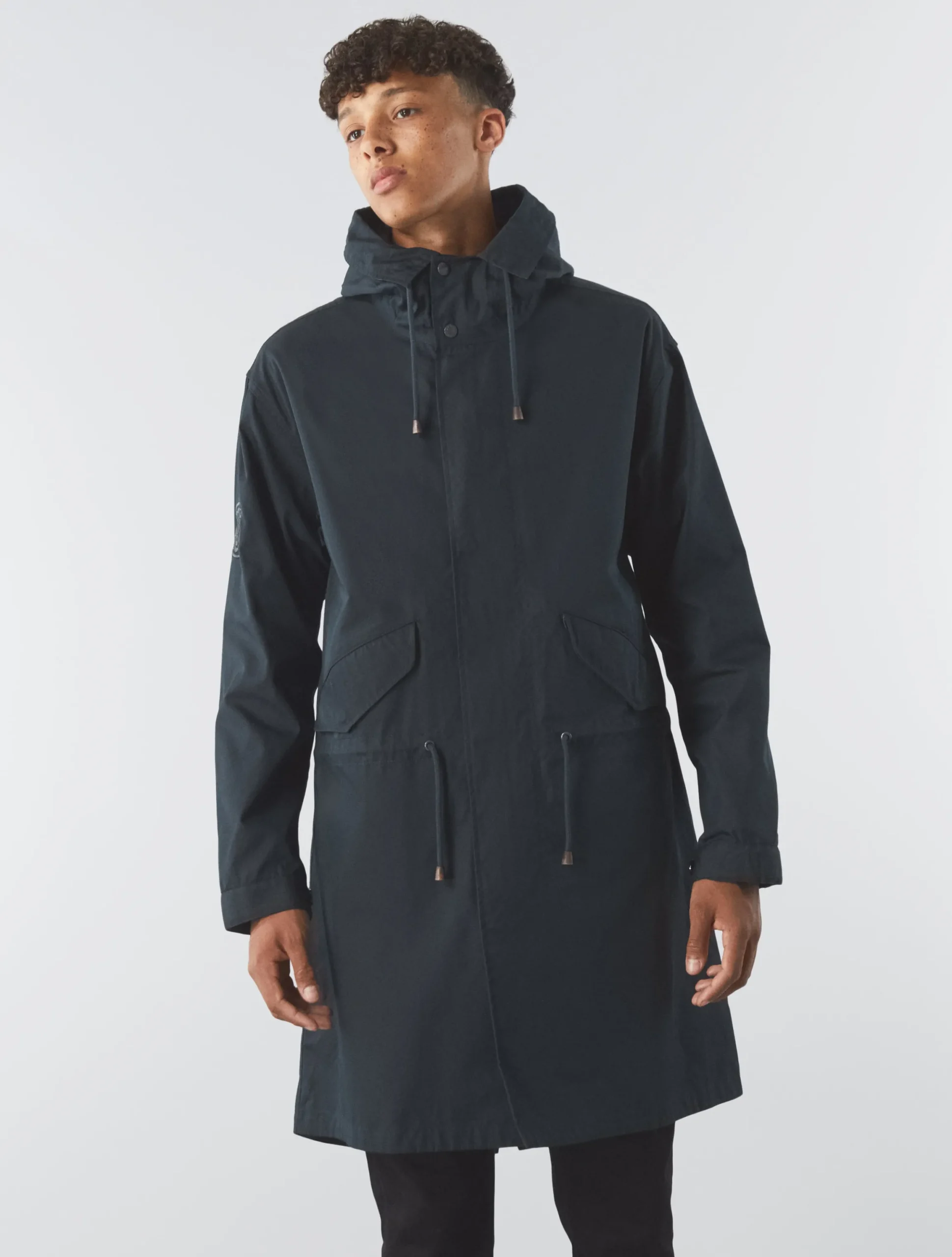 Pretty Green Walker Oversized Parka Black New