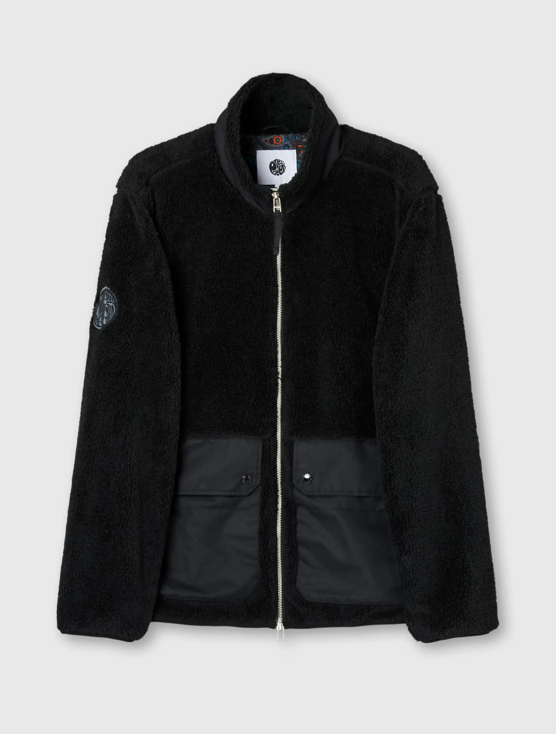 Pretty Green Wonderwall Borg Jacket Black Best Sale