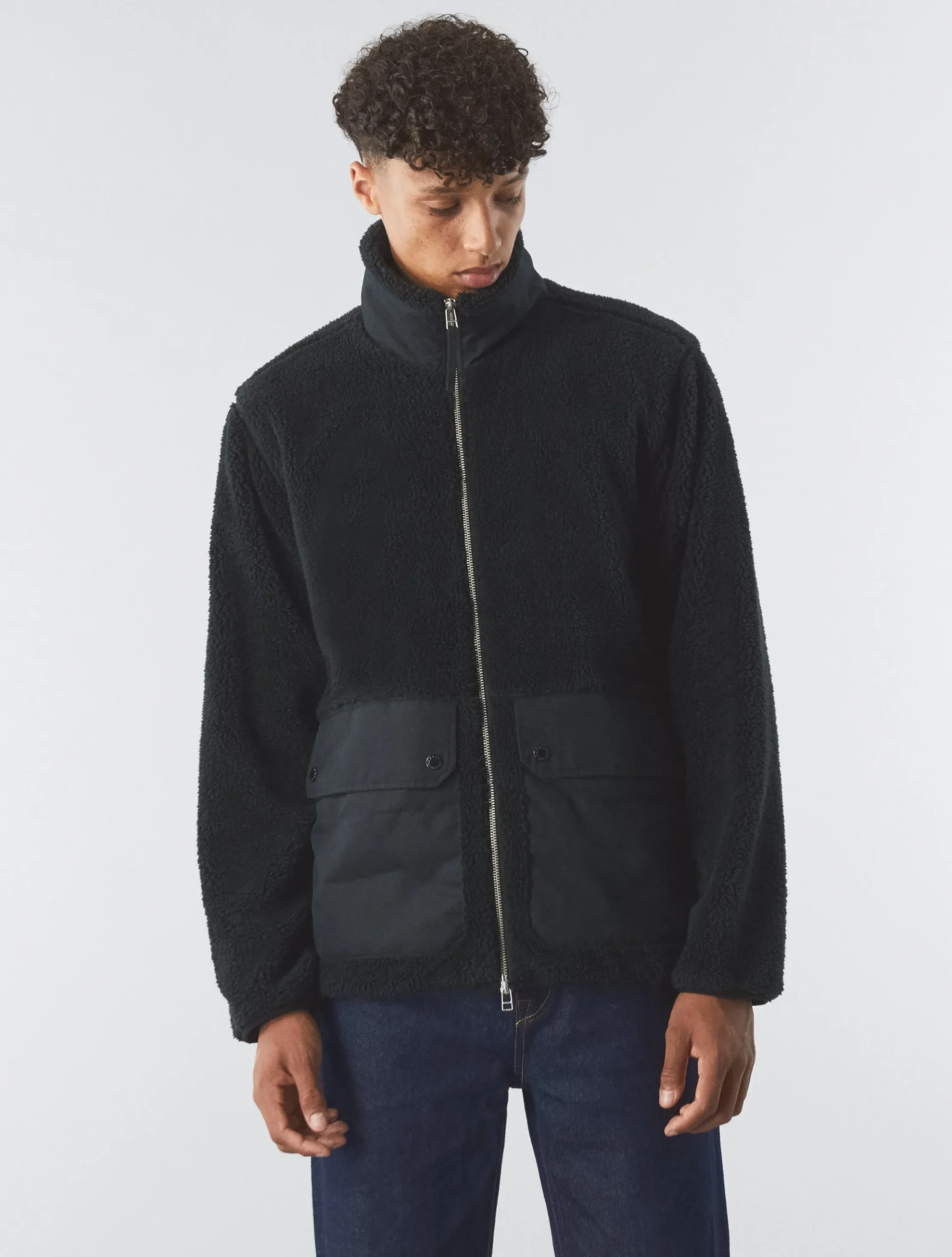 Pretty Green Wonderwall Borg Jacket Black Best Sale