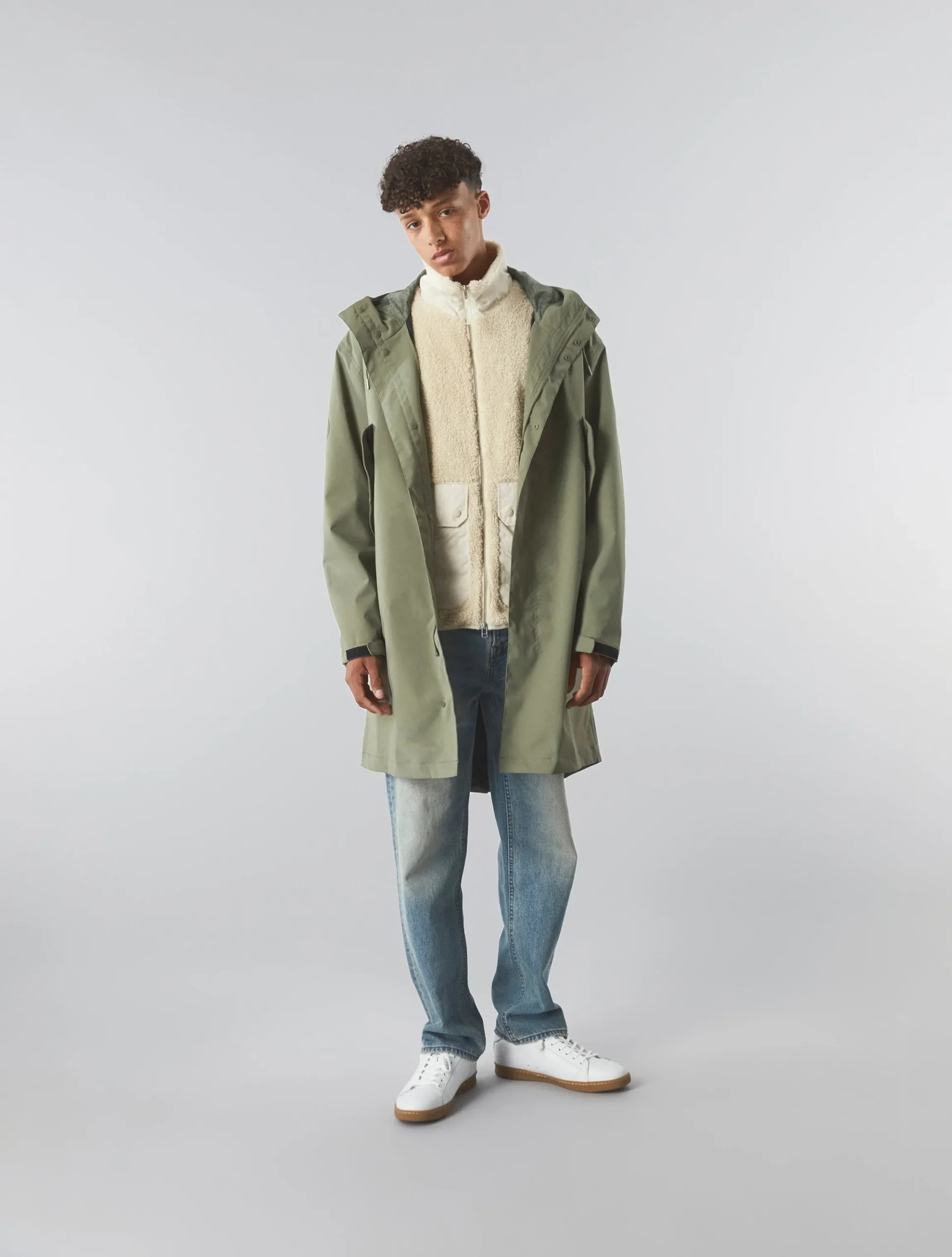 Pretty Green Wonderwall Borg Jacket Stone Best Sale
