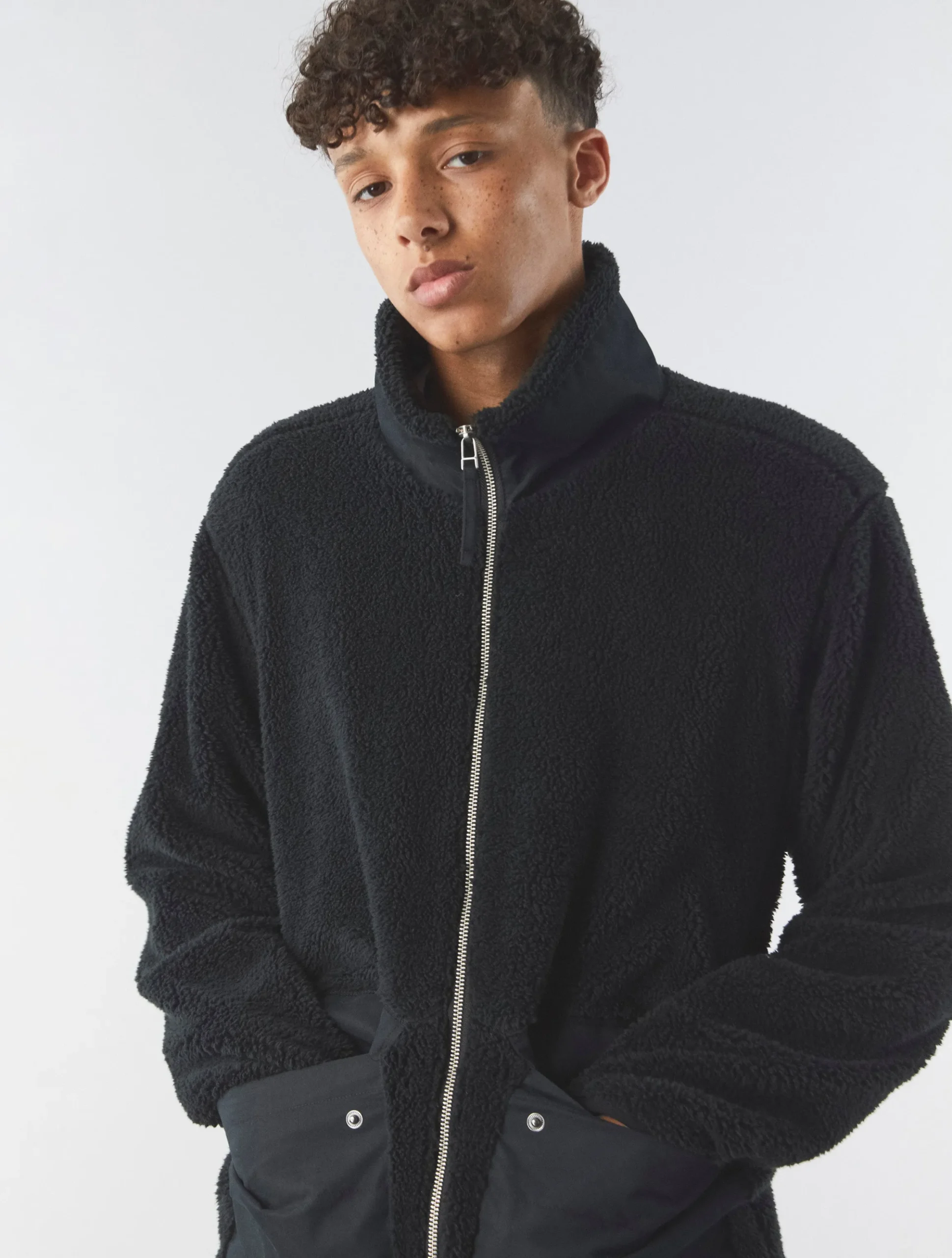 Pretty Green Wonderwall Borg Jacket Black Best Sale