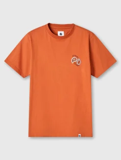 Pretty Green Wonderwall Paisley Motif T-shirt Orange Cheap