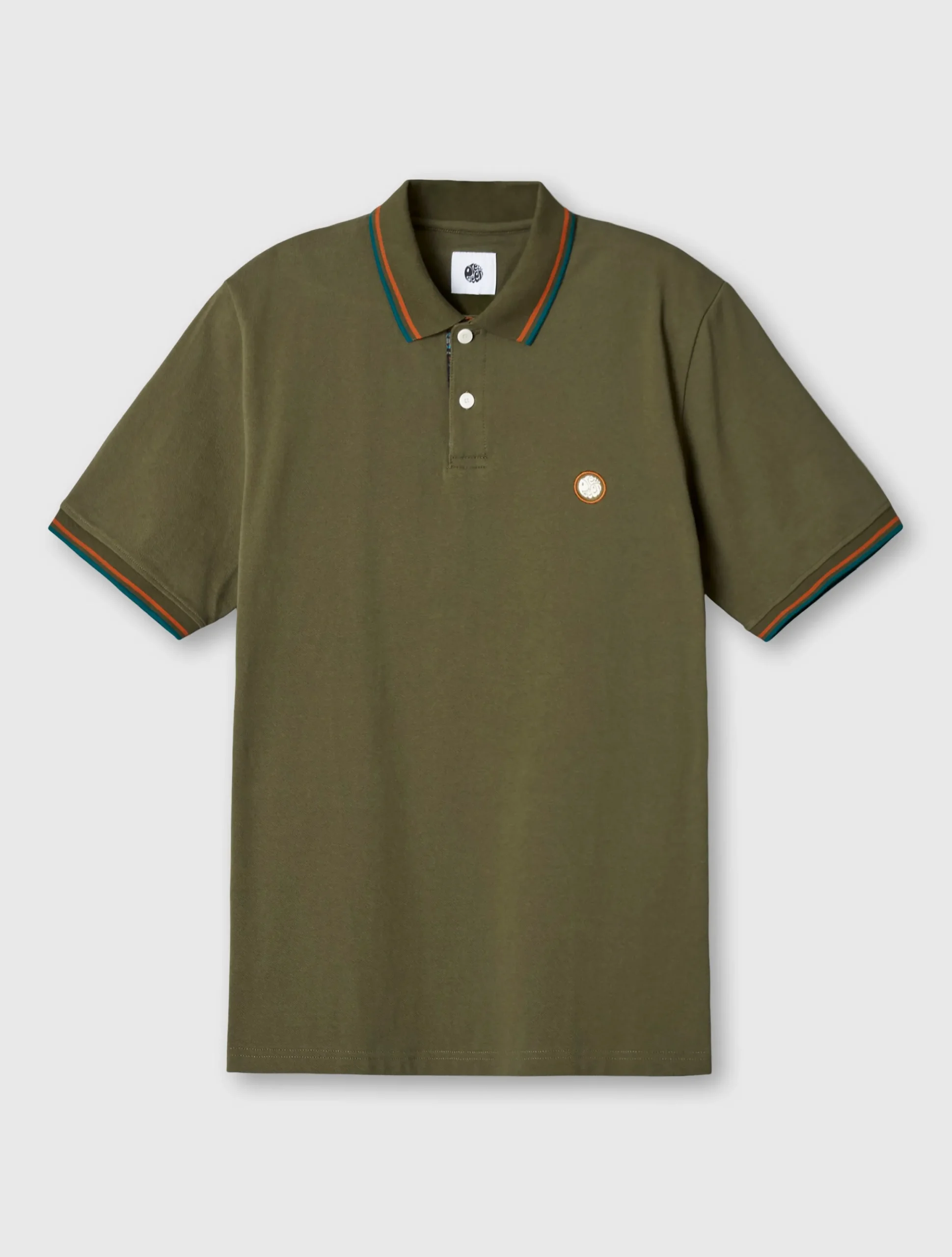 Pretty Green Wonderwall Paisley Placket Polo Khaki Best Sale