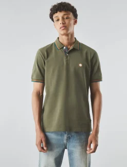 Pretty Green Wonderwall Paisley Placket Polo Khaki Best Sale